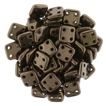 6x6mm Sötét Bronz színű Quadra Tile gyöngy