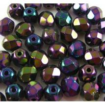 Cseh Csiszolt - 4mm - JET PURPLE IRIS - 21495