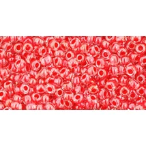Toho kásagyöngy - 11/0 - Inside-Color Crystal/Tomato-Lined - 341