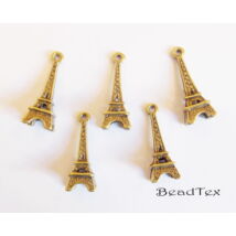 Sárga antik színű, Eiffel torony alakú medál 5db