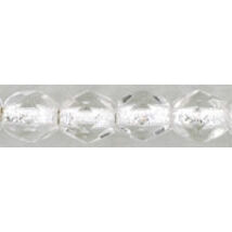 Csiszolt gyöngy - 4mm - Crystal - Silver-Lined - Sl00030