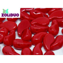 ZOLiDUO - Cseh préselt 2lyukú gyöngy - Opaque Red - 5x8mm - JOBBOS - 93200