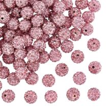 Shamballa gyöngy - rózsaszín színben - 8mm