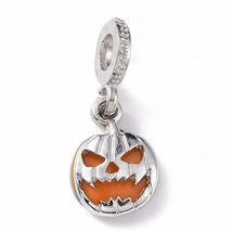 Medál - halloweeni tökfej - ezüst és narancs színben - medáltartóval