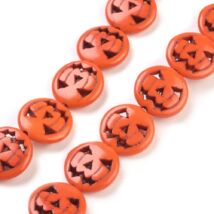 Ásvány - medál - Halloween -i  - Tökfej - szintetikus türkiz - narancs