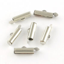 Végzáró - cső - 40mm - platina ezüst színben - ólom és kadmiummentes! (1pár)