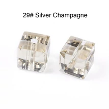 Kristály - 8x8mm - AAA minőségű, fazettált, kocka, halvány tozáz