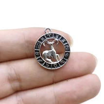 Medál - horoszkóp - kos - 24x21mm - platina ezüst színben