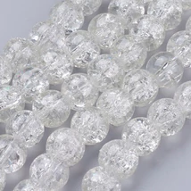 Üveggyöngy - 10mm Crystal színű - robbantott (10db)