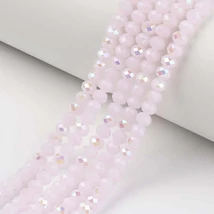 Csiszolt pink fánk üveggyöngy