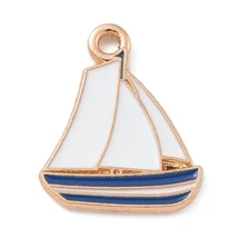 Medál - vitorlás charm, kék, 18x15x1.5mm, zománc - ólommentes és kadmiummentes!