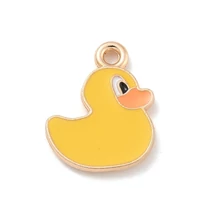 Medál - kacsa charm, arany, 15x12.5x1.5mm, zománc - ólommentes és kadmiummentes!