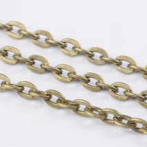 Ékszerlánc - sárgaréz színben - apró szemű - 3x2mm - NIKKELMENTES! 