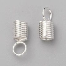 Zsinórvég, ezüst színű bevonattal, vas, 10x4.5mm (10db)