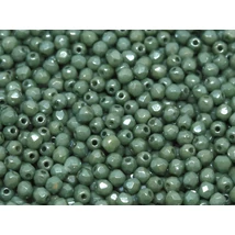 Cseh Csiszolt Gyöngy - 3 mm - CHALK WHITE TEAL LUSTER - 14459
