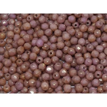 Cseh Csiszolt Gyöngy - 3 mm - CHALK WHITE RED LUSTER - 14495