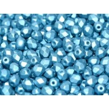 Cseh csiszolt üveggyöngy - 3mm - Alabaster Metallic Aqua - 29436