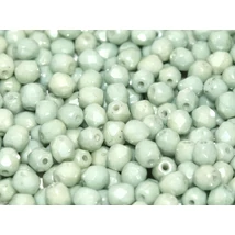 Cseh Csiszolt üveggyöngy - 4mm - CHALK WHITE MINT LUSTER - 14457