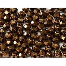 Cseh Csiszolt gyöngy - 4mm - JET BRONZE - 14415