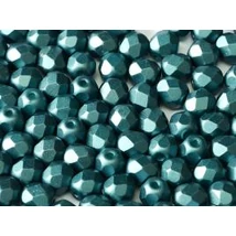 Cseh csiszolt üveggyöngy - 4mm - Alabaster Pastel Petrol - 25033