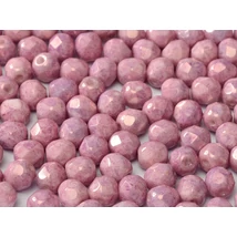  Cseh Csiszolt - 6mm -  CHALK WHITE LILA LUSTER - 14494
