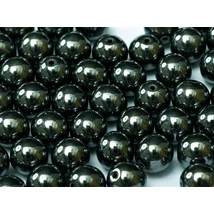 Cseh Préselt Gyöngy - 8 mm - JET HEMATITE - 23980/14400