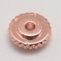 Köztes gyöngy - 6x2mm - lapos lencse - sárgaréz - rózsaarany színben