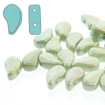PAISLEY DUO - CSEH PRÉSELT KÉTLYUKÚ GYÖNGY - 8x5mm -  CHALK LT GREEN LSTR - 14457