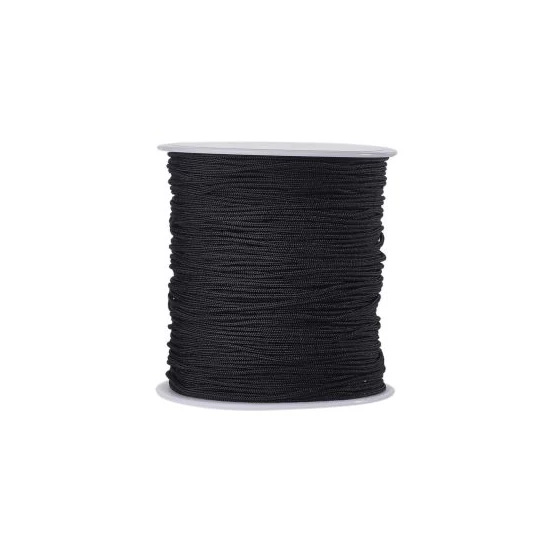 Makramé zsinór - 1.0mm - Fekete színben