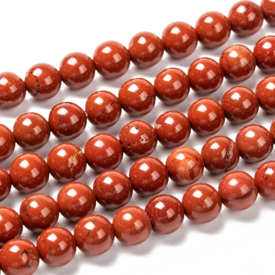 Ásványgyöngy - Természetes Vörös Jáspis - 6mm