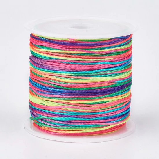 Makramé zsinór - 0,8mm - szivárvány színben