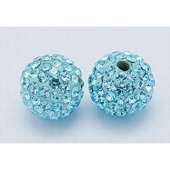 Shamballa gyöngy - égkék színben - 8mm 