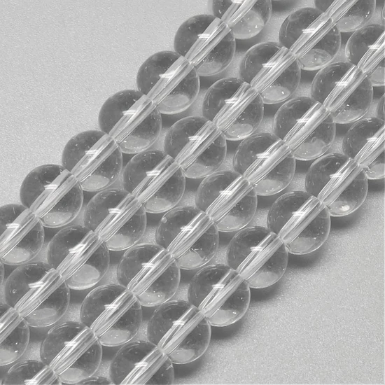 Üveggyöngy - 10mm - Áttetsző - tiszta gömb (10db)