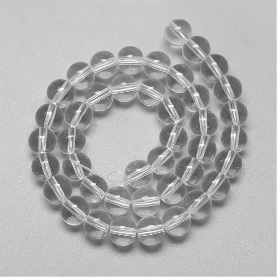 Üveggyöngy - 10mm - Áttetsző - tiszta gömb (10db)
