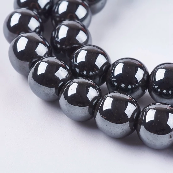 Ásványgyöngy - Szintetikus Hematit - 10mm