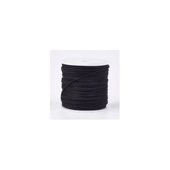 Makramé zsinór - 1.0mm - Fekete színben - tekercsben
