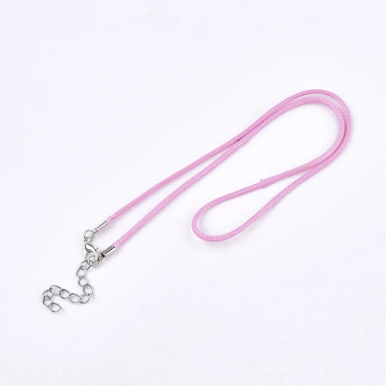Nyaklánc alap - pink - 45cm - viaszos