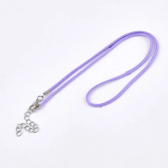 Nyaklánc alap - halvány lila - 45cm - viaszos