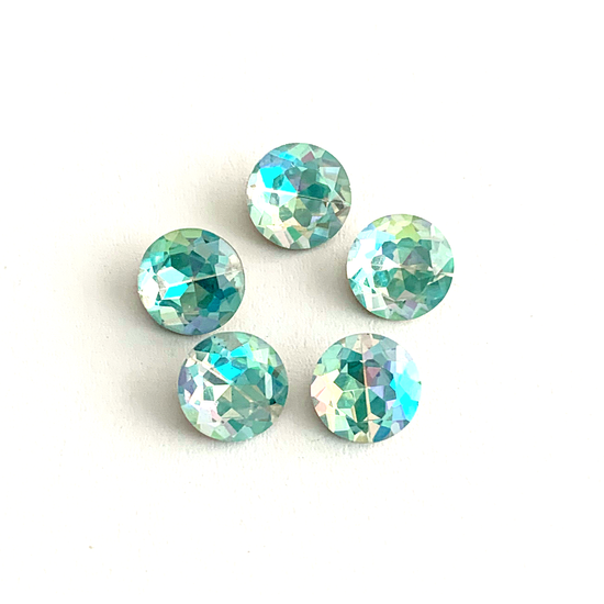 Kristály - 8mm - kerek - kaboson - aquamarine