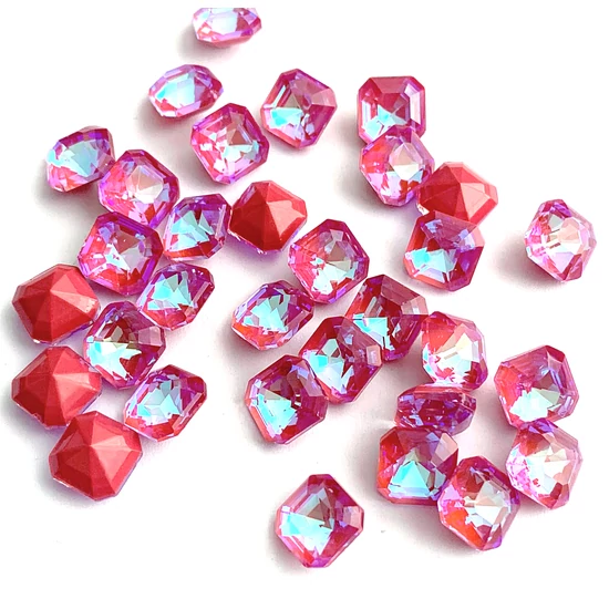 Kristály - 8x8mm - nyolcszög - CRYSTAL LOTUS PINK DELITE X1