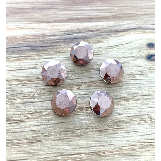 Kristály - 10mm - kerek - kaboson – rose gold