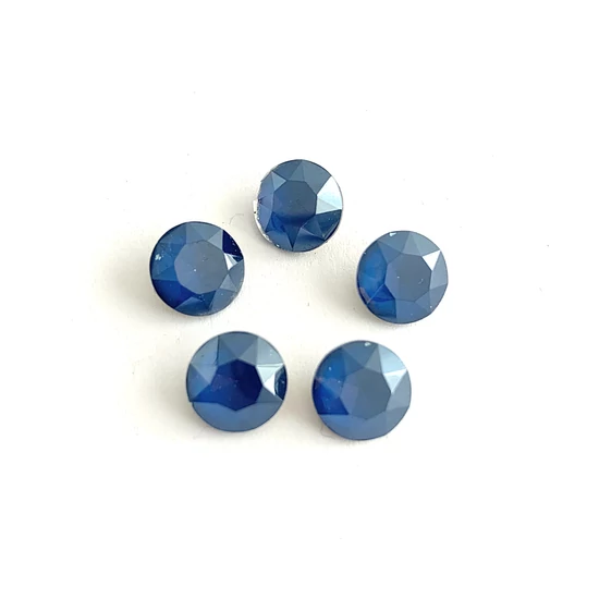 Kristály - 10mm - kerek - kaboson - capri blue