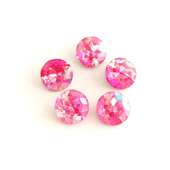 Kristály - 10mm - kerek - kaboson - shiny rose 