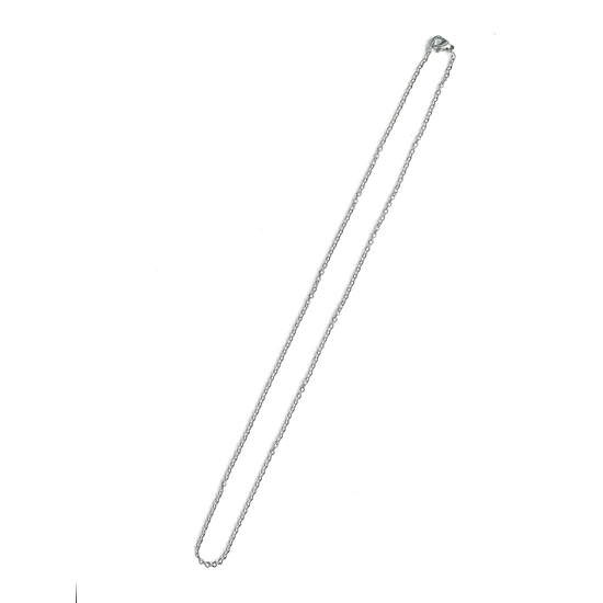 Ékszerlánc - 50cm - szemes - platina ezüst színben - Rozsdamentes Acél