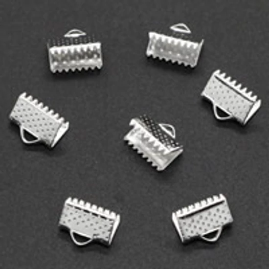 Szalagvég - 8mm - platina ezüst színben (10db)