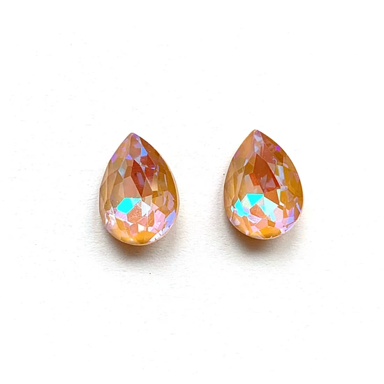 Csiszolt könnycsepp - 14x10mm - CRYSTAL PEACH DELITE 