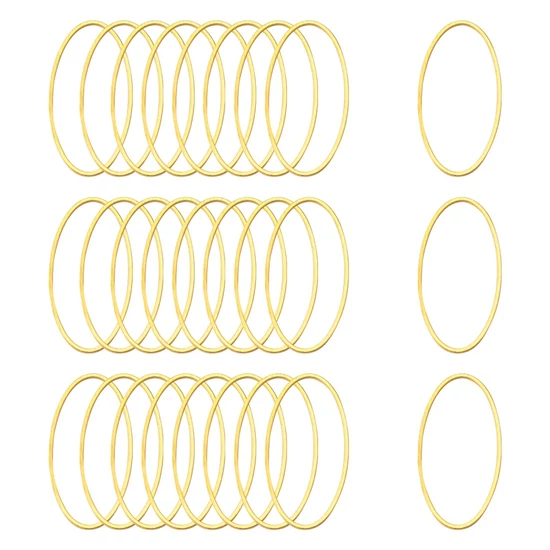 Ovális alakú - köztes elem - arany szín, 16x30mm