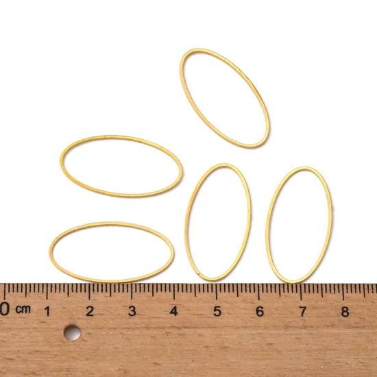 Ovális alakú - köztes elem - arany szín, 16x30mm