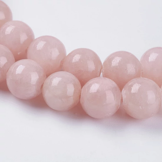 Ásványgyöngy - 8mm - Természetes lazac színű Jáde 