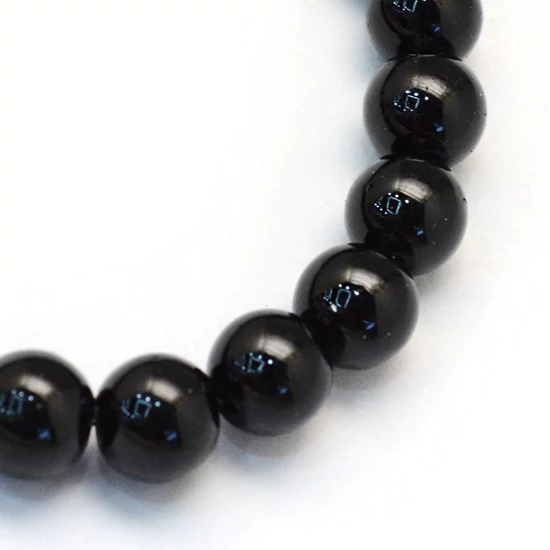 Tekla üveggyöngy - 3mm - Gyöngyház Fekete